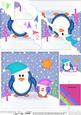 Xmas Penguin Felties Scallop Corner Side Stacker Topper