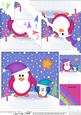 Xmas Penguin Felties Scallop Corner Side Stacker Topper