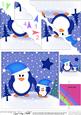 Xmas Penguin Felties Scallop Corner Side Stacker Topper