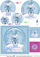 Xmas Snowman's Present Snowglobe Circle Pyramage Topper