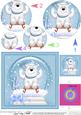Xmas Sledging Polar Bear Snowglobe Circle Pyramage Topper