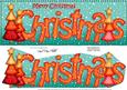 Large Dl Merry Christmas Trees Quick Card 3D Decoupage