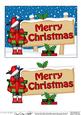 Xmas Merry Christmas Dog Signpost 5x7 Easicut Decoupage