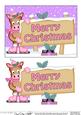 Xmas Merry Christmas Horse Signpost 5x7 Easicut Decoupage