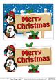 Xmas Merry Christmas Penguins Signpost 5x7 Easicut Decoupage