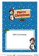 Xmas Merry Christmas Penguins Signpost 5x7 Matching Insert