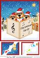 8 x 8 Carol Singing Meerkats Merry Carollers Scalloped Topp