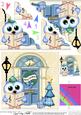 Carol Singing Owl Christmas Door Scallop Corner Stacker