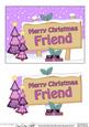 Xmas Friend Trees Signpost 5x7 Easicut Decoupage