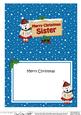 Xmas Sister Teddy Signpost 5x7 Matching Insert