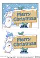 Xmas Merry Christmas Penguins Signpost 5x7 Easicut Decoupage