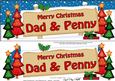 Xmas Dad & Penny Trees Signpost Lge Dl Decoupage