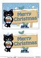 Xmas Merry Christmas Cat Signpost 5x7 Easicut Decoupage