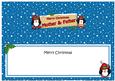 Xmas Mother & Father Penguin Signpost Large Dl Insert