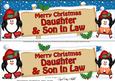 Xmas Daughter & Son in Law Penguins Signpost Large Dl