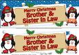 Xmas Brother & Sister in Law Penguins Signpost Large Dl