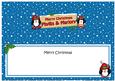Xmas Phyllis & Marjory Penguins Signpost Large Dl Insert