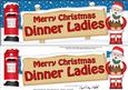 Xmas Dinner Ladies Santa Signpost Lge Dl Easicut Decoupage