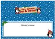Xmas Son & Partner Penguins Signpost Lge Dl Matching Insert