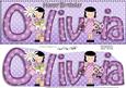 Girlz Birthday Olivia Large Dl Quick Card 3D Decoupage