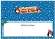 Xmas Mamy & Papy Penguins Signpost Large Dl Insert