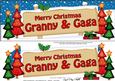 Xmas Granny & Gaga Trees Signpost Lge Dl Decoupage
