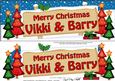Xmas Vikki & Barry Trees Signpost Lge Dl Decoupage