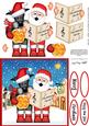 Singing Santa & Scottie Dog Merry Carollers 3D Decoupage