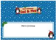 Xmas Dad & Meg Penguins Signpost Large Dl Matching Insert
