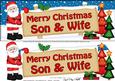 Xmas Son & Wife Santa Signpost Large Dl Easicut Decoupage