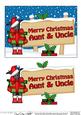 Xmas Aunt & Uncle Scottie Dog Signpost 5x7 Easicut Decoupage