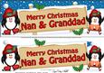 Xmas Nan & Granddad Penguins Signpost Large Dl Easicut Decou