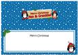 Xmas Nan & Granddad Penguins Signpost Large Dl Matching Inse