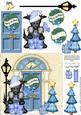 Scottie Dog's Present Christmas Door 3D Decoupage