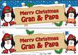 Xmas Gran & Papa Penguins Signpost Large Dl Easicut Decoupag