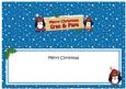Xmas Gran & Papa Penguins Signpost Large Dl Matching Insert