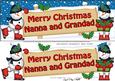 Xmas Nanna & Grandad Snowmen Signpost Lge Dl Decoupag