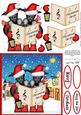 Singing Santa & Scottie Dogs Merry Carollers 3D Decoupageupa
