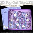 3D 60th Birthday Flowers Pop Out Word Card