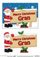 Xmas Gran Santa Signpost 5x7 Easicut Decoupage