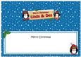 Xmas Linda & Des Penguins Signpost Lge Dl Insert