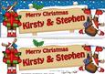 Xmas Kirsty & Stephen Rudolph Signpost Lge Dl Decoupage