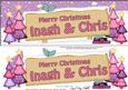 Xmas Inagh & Chris Trees Signpost Lge Dl Decoupage