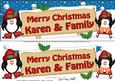 Xmas Karen & Family Penguins Signpost Lge Dl Decoupage