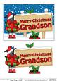 Xmas Grandson Scottie Dog Signpost 5x7 Decoupage