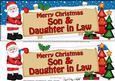 Xmas Son & Daughter in Law Santa Signpost Lge Dl Decoupage