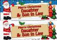 Xmas Daughter & Son in Law Santa Signpost Lge Dl Decoupage