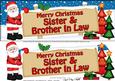 Xmas Sister & Brother in Law Santa Signpost Lge Dl Decoupage