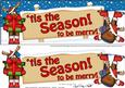 Xmas Rudolph Tis the Season! Signpost Lge Dl Decoupage