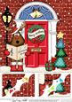 8 x 8 Singing Rudolph Christmas Door Scalloped Topper
